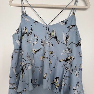 Lord & Taylor Highline Strappy Bird Print Dressy Tank Top